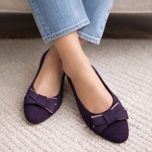 41 Hawthorn Purple Bow Flats